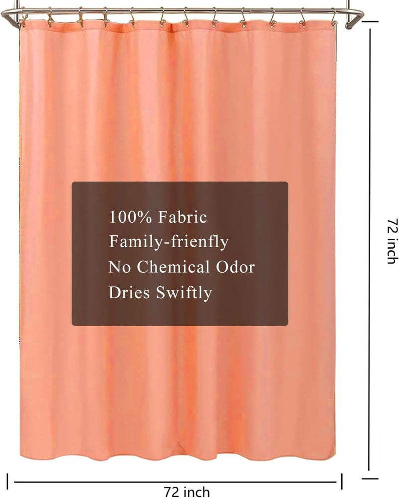 LLSCL Orange Red Fabric Shower Curtain Liner with Magnets, Waterproof Hotel Quality, 72 x 72 Machine Washable - Image 5